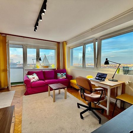 Super Apartment Yellow 2X Metro Fast Wifi 1 Gbs Netflix Panorama Miasta Varşovia Exterior foto