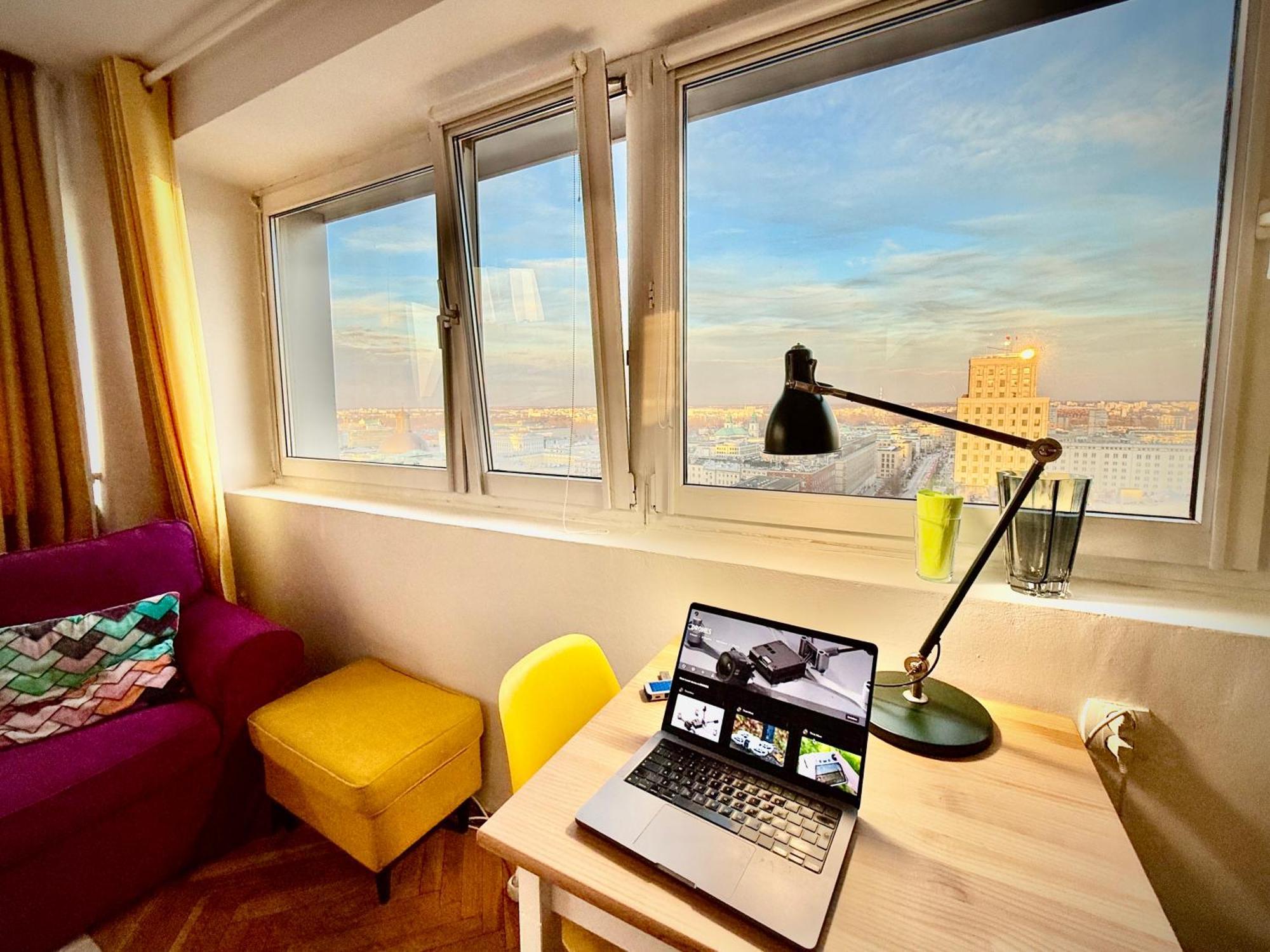 Super Apartment Yellow 2X Metro Fast Wifi 1 Gbs Netflix Panorama Miasta Varşovia Exterior foto