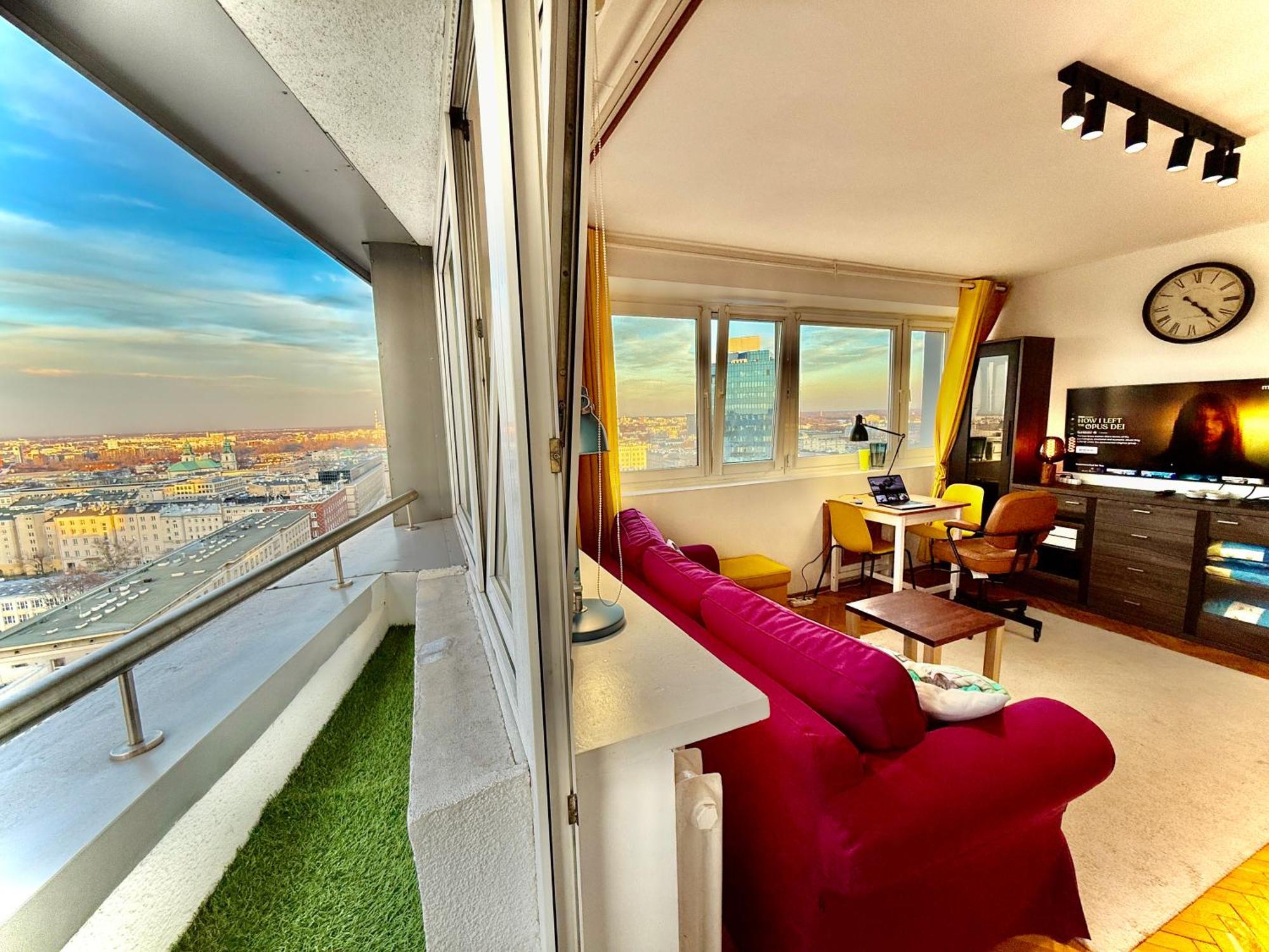 Super Apartment Yellow 2X Metro Fast Wifi 1 Gbs Netflix Panorama Miasta Varşovia Exterior foto