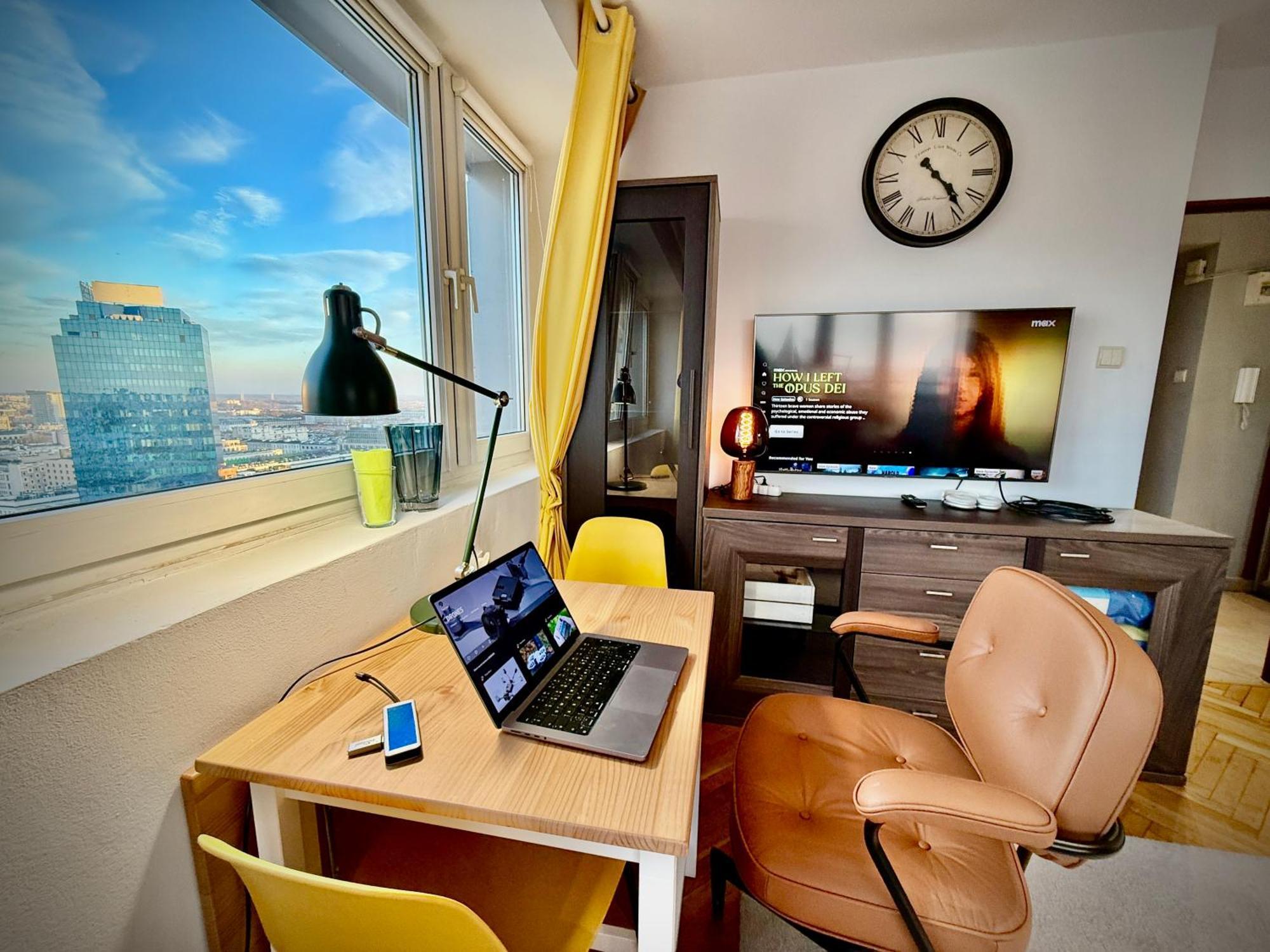 Super Apartment Yellow 2X Metro Fast Wifi 1 Gbs Netflix Panorama Miasta Varşovia Exterior foto